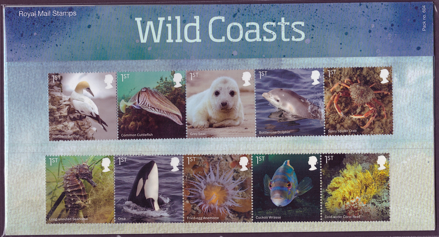 (image for) 2021 Wild Coasts Royal Mail Presentation Pack 604 - Click Image to Close